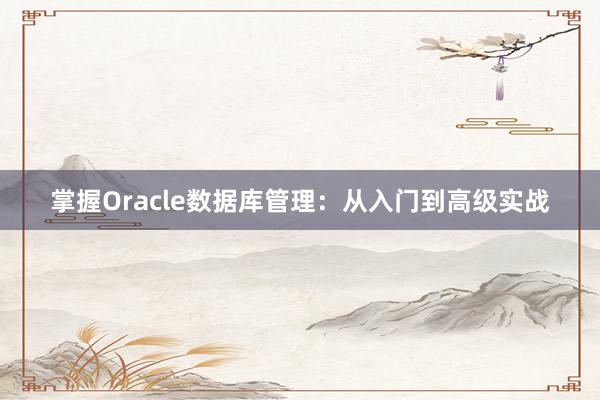   掌握Oracle数据库管理：从入门到高级实战